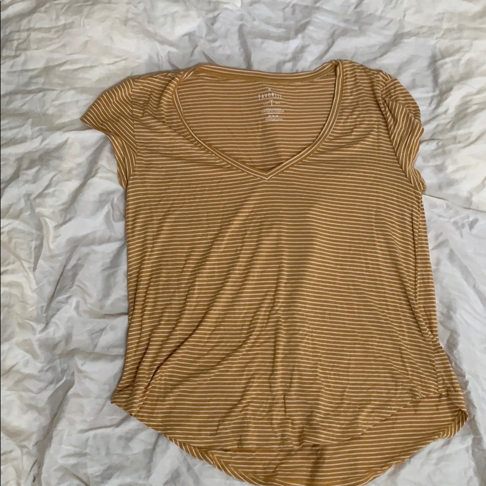 American Eagle striped yellow tshirt